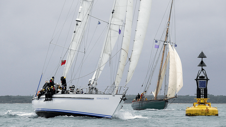 Two Sail Training vessels racing in the Solent